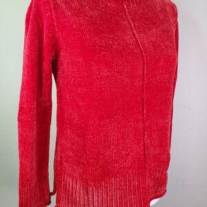 Style & Co Womens Red Chenille Sweater PS